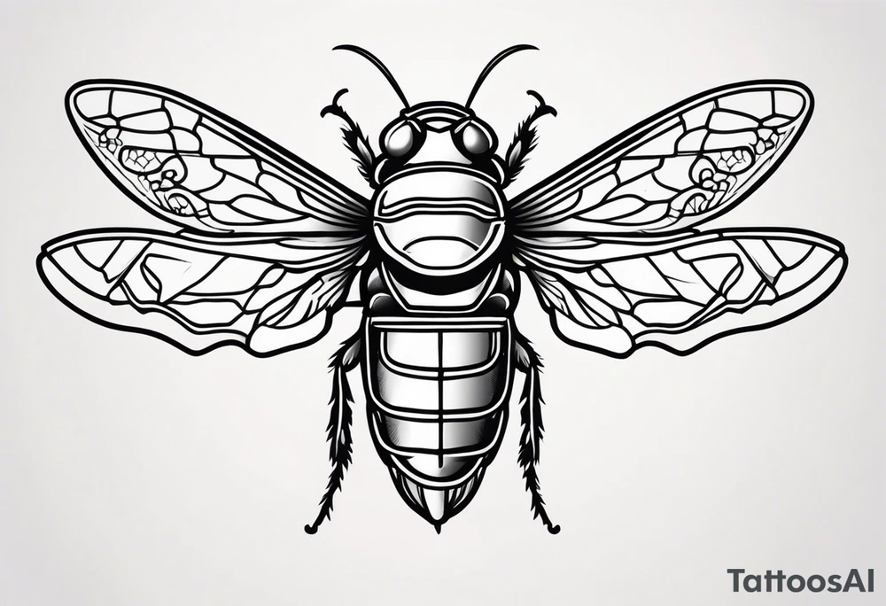 Neo traditional Cicada tattoo idea