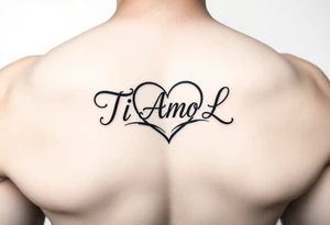 I want (Ti Amo L)in a small heart shape to fit on my ribs feminine tattoo idea