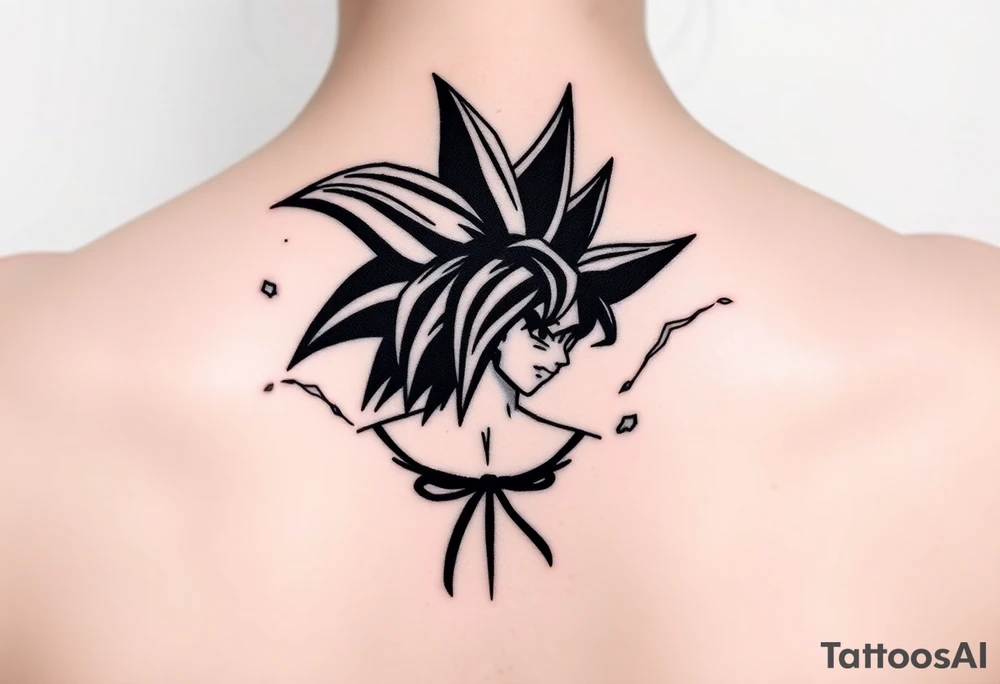 legendary dragonball z scene with energy aura and power effects tattoo idea
