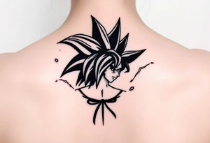 legendary dragonball z scene with energy aura and power effects tattoo idea