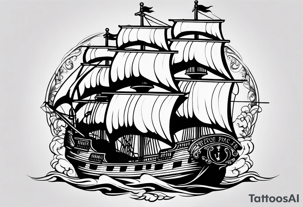 pirate ship tattoo idea