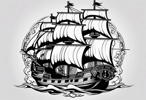 pirate ship tattoo idea