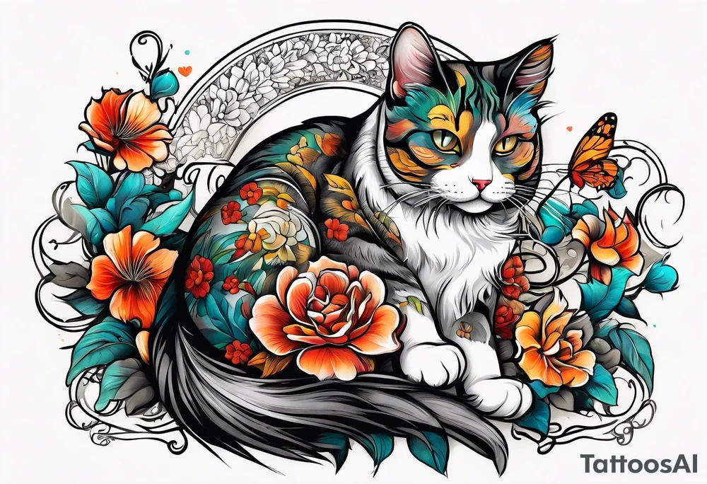 Cat playing with a mice tattoo idea