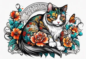 Cat playing with a mice tattoo idea