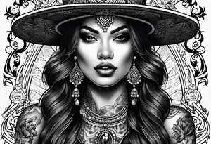 Donna chicano cholita gang tattoo idea