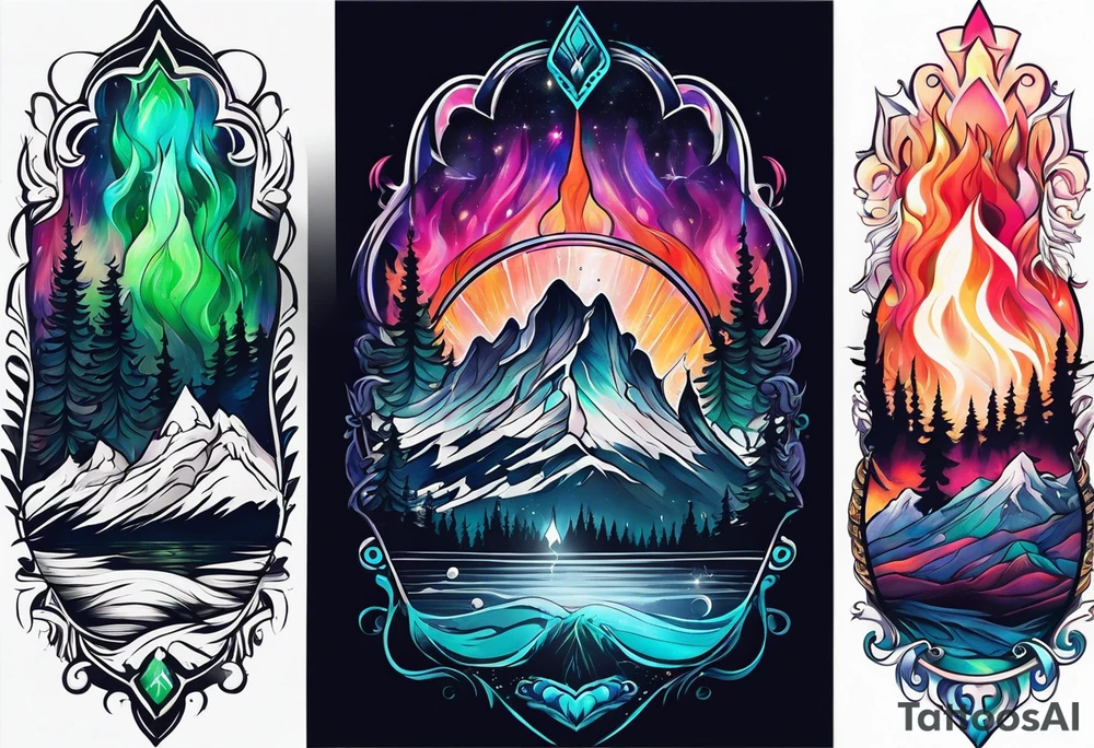Northern lights with pennywise tattoo idea