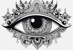 a psychedelic eyes tattoo idea