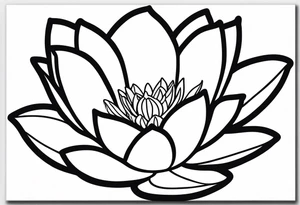 single stem water lily flower tattoo idea