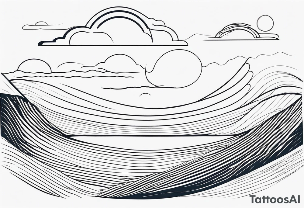 background wind or water with curved lines but spaced out tattoo idea
