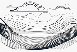 background wind or water with curved lines but spaced out tattoo idea