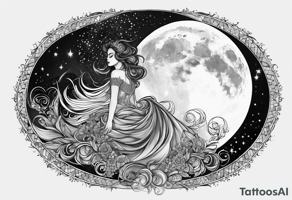 divine feminine
dainty
moon tattoo idea