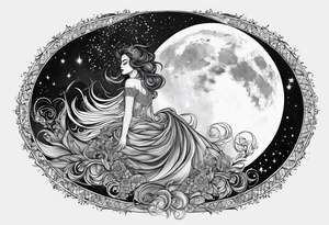 divine feminine
dainty
moon tattoo idea