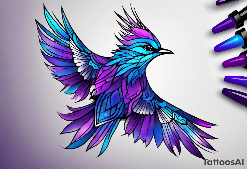 Blue and purple tattoo idea