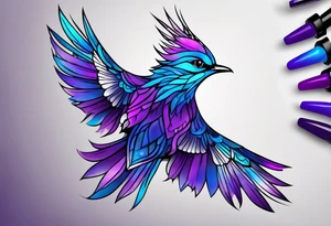 Blue and purple tattoo idea
