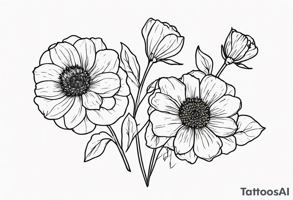 February and October birthflowers tattoo idea