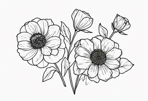 February and October birthflowers tattoo idea
