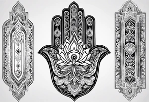 Hamsa hand, tree of life, infinity, chakras, lotus, mandala tattoo idea