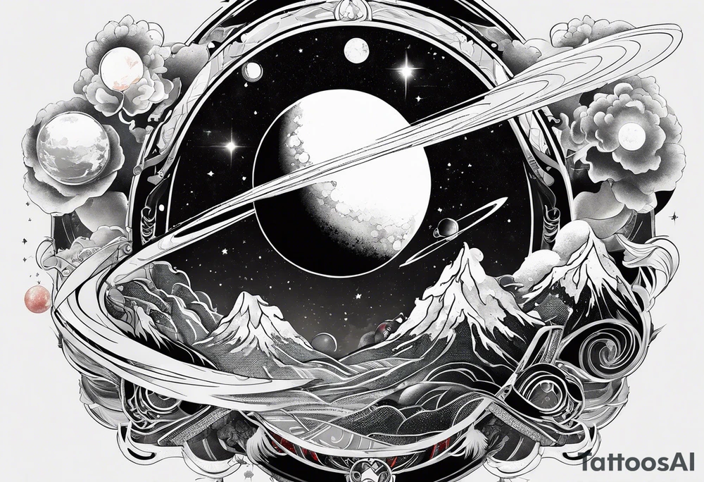 Man,solar, planet space tattoo idea