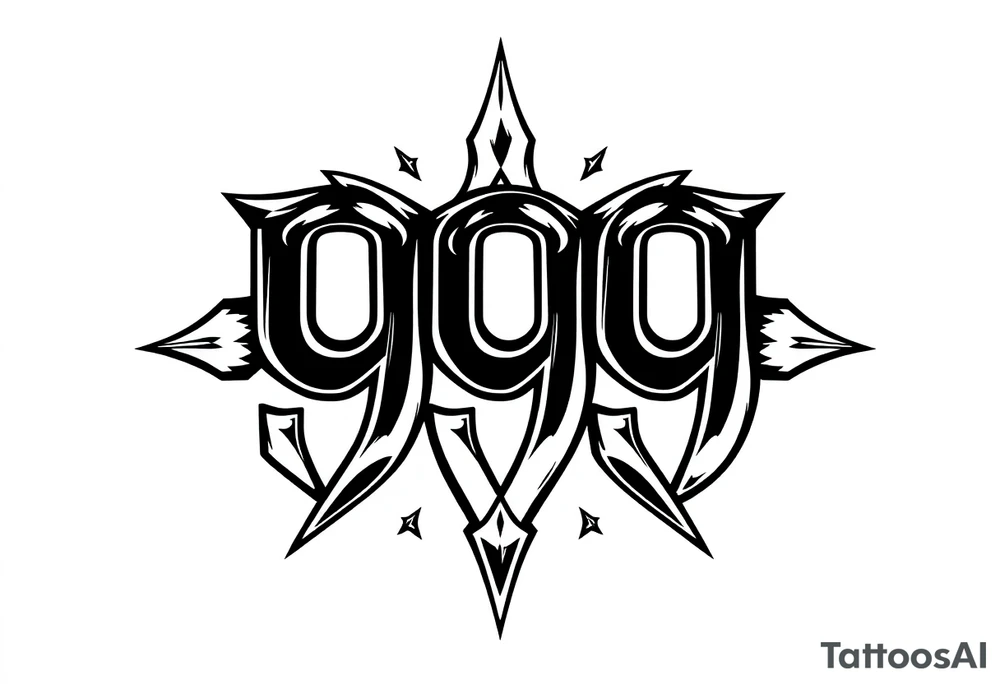 999 symbol for men tattoo idea