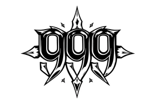 999 symbol for men tattoo idea