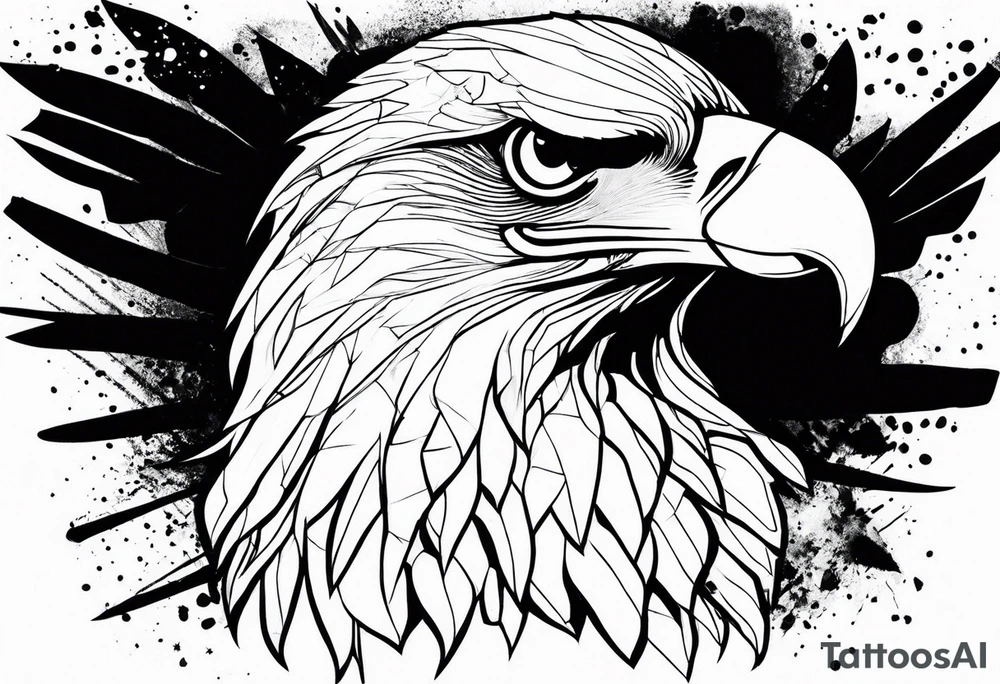 eagle trash polka tattoo idea