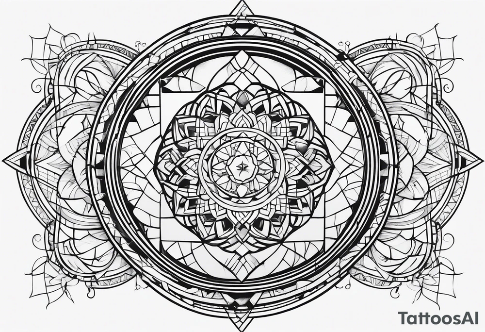 geometric circle tattoo idea