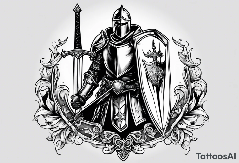 knight, crusader, sword tattoo idea