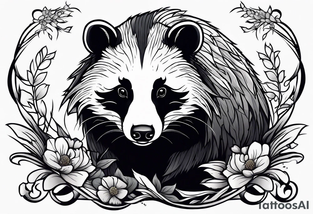 Feral badger tattoo idea