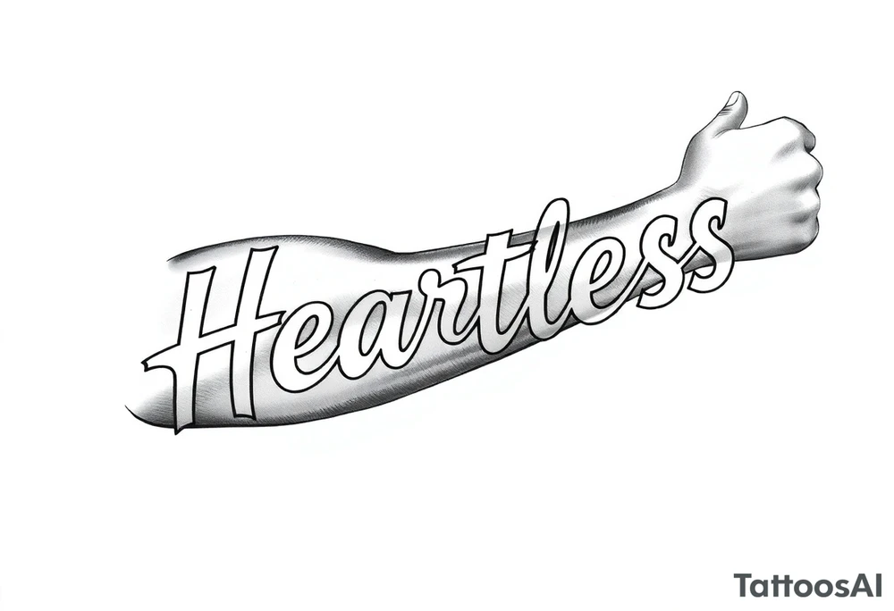 Heartless words written tattoo idea