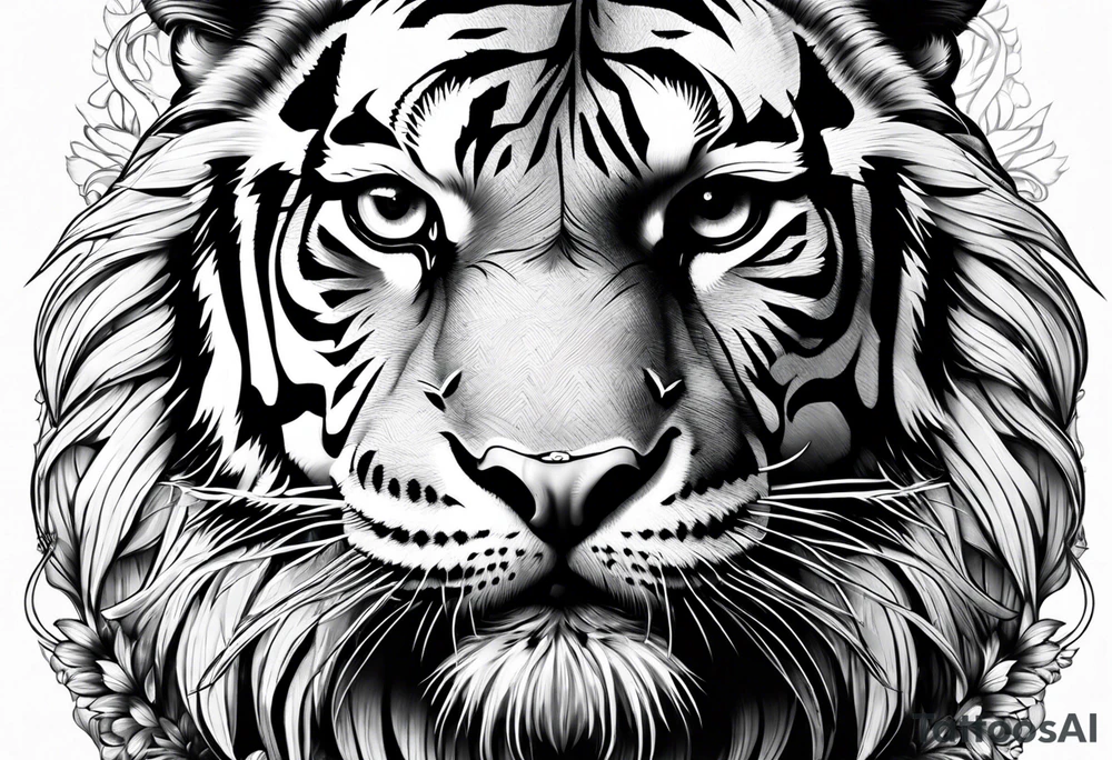 Tiger with an owl tattoo idea