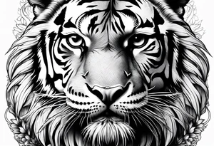 Tiger with an owl tattoo idea
