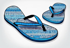 tiny blue flip flop tattoo idea