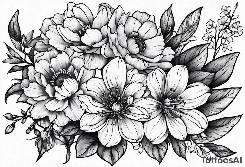 April birth flowers tattoo idea