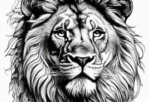Half lion face and sport tattoo idea