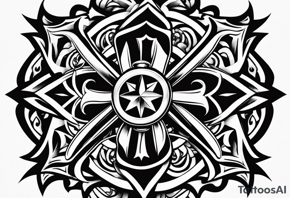 Maltese cross tattoo idea