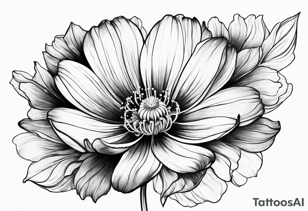 cosmos flower tattoo idea