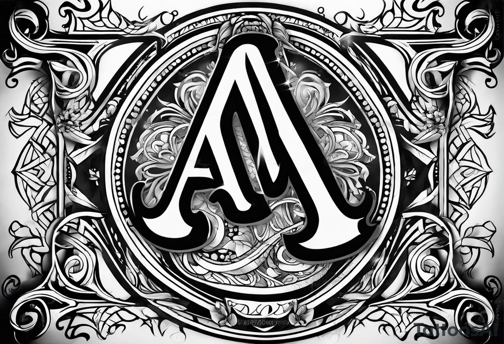 the letters A W R tattoo idea