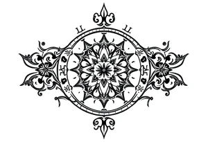 mytical shaman and witch ancient ornament with runes tattoo idea