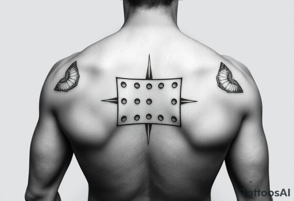 One-blank domino tile tattoo idea