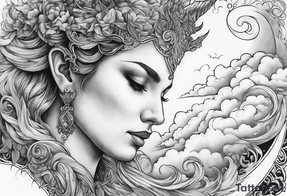 2006 ,clouds, Capricorn tattoo idea