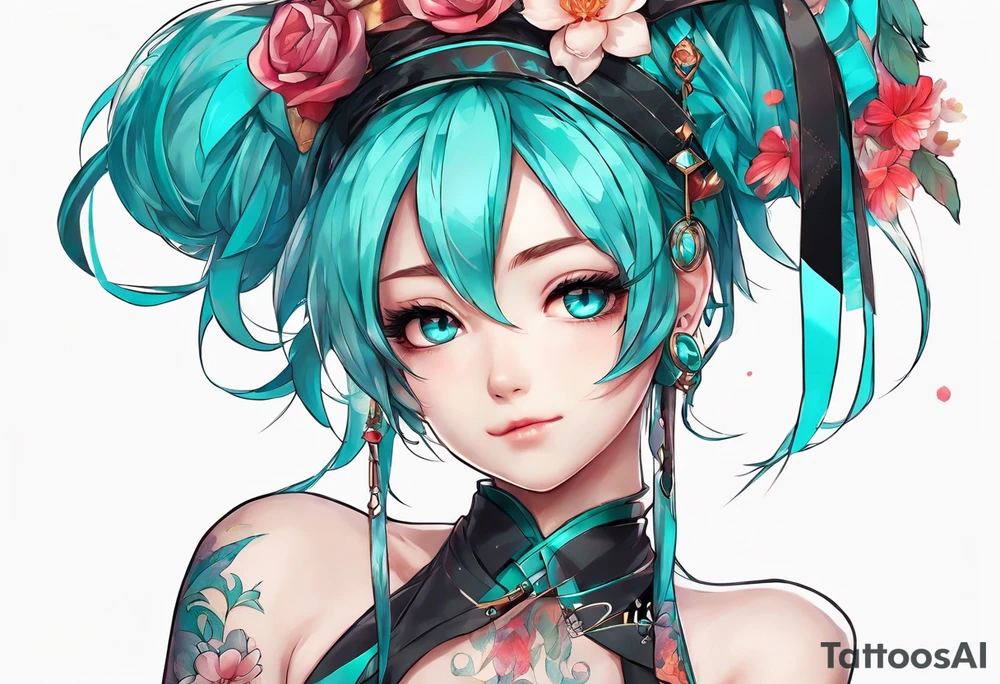 Tiny Small miku_hatsune beautiful not a portrait tattoo idea