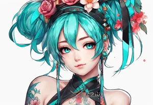Tiny Small miku_hatsune beautiful not a portrait tattoo idea