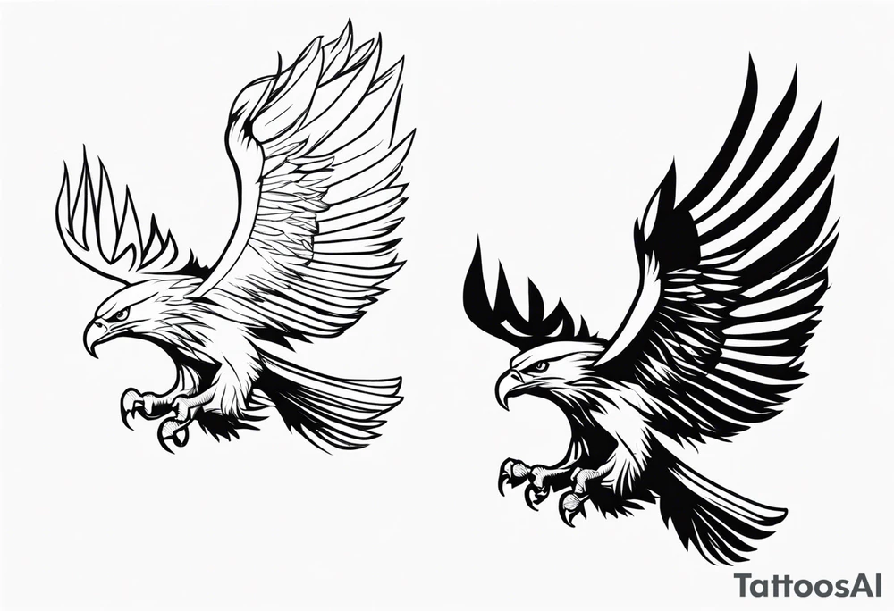 eagle figthing in air tattoo idea