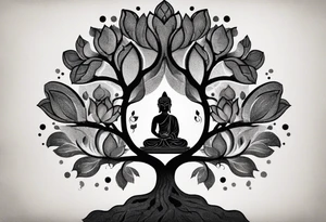 Tree of life, lotus, buddha tattoo idea