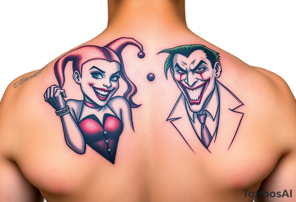 Harley quin and the joker tattoo idea