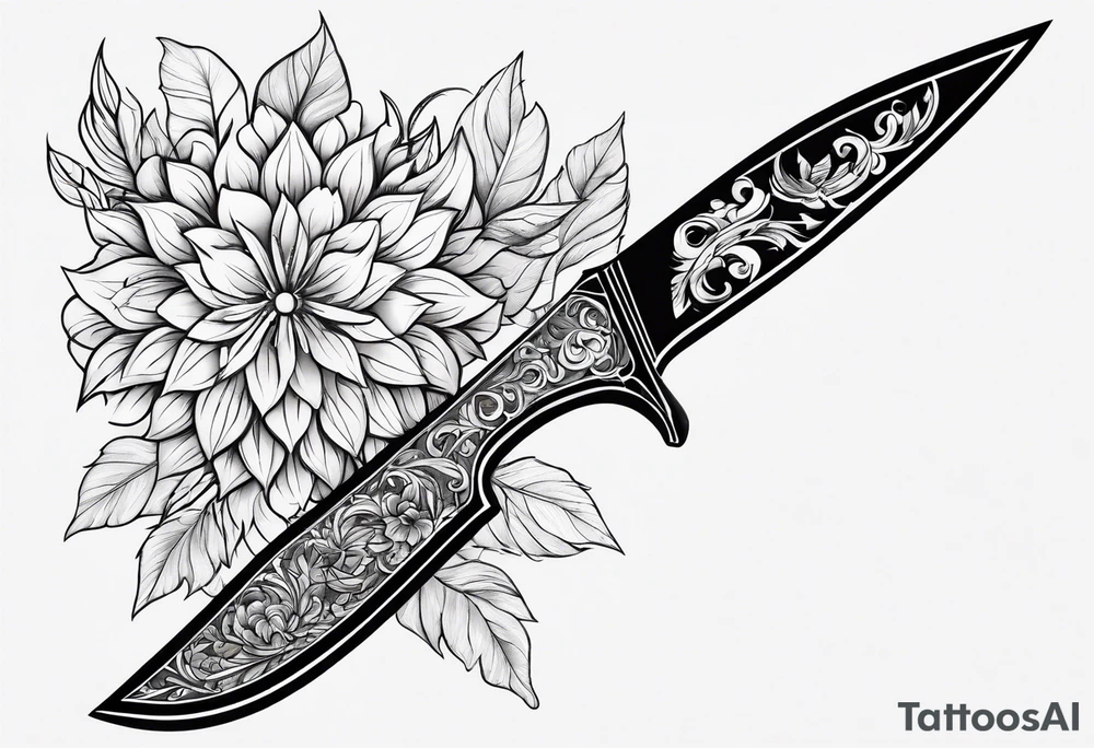 Knife, artistic, spiritual, minimalistic tattoo idea
