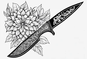 Knife, artistic, spiritual, minimalistic tattoo idea