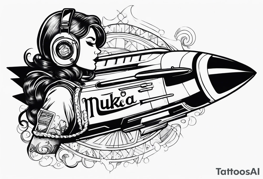 Nuka cola girl on rocket tattoo idea