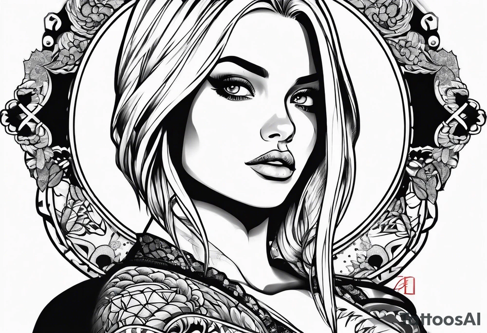 Android 18 naked tattoo idea