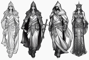 Justicia Standing with covered easy tattoo idea